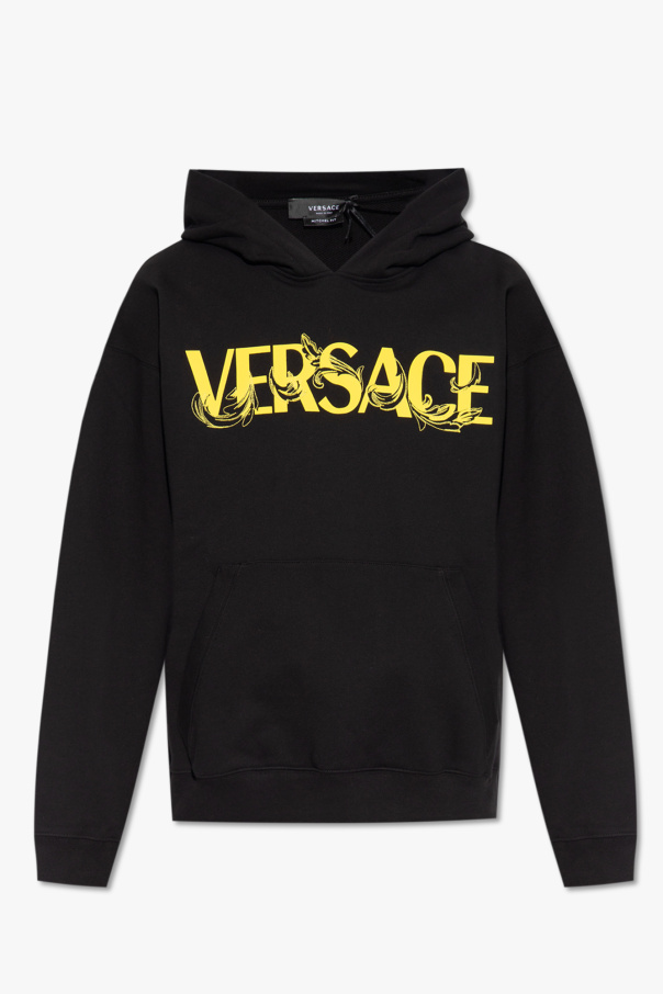 SchaferandweinerShops TW Black Hoodie with logo Versace men key chains Sweatshirts Hoodies